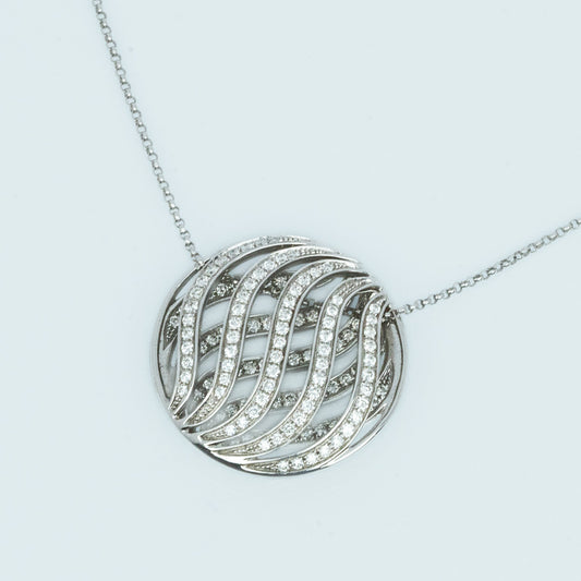 18 carat white gold and diamond circle enhancer pendant