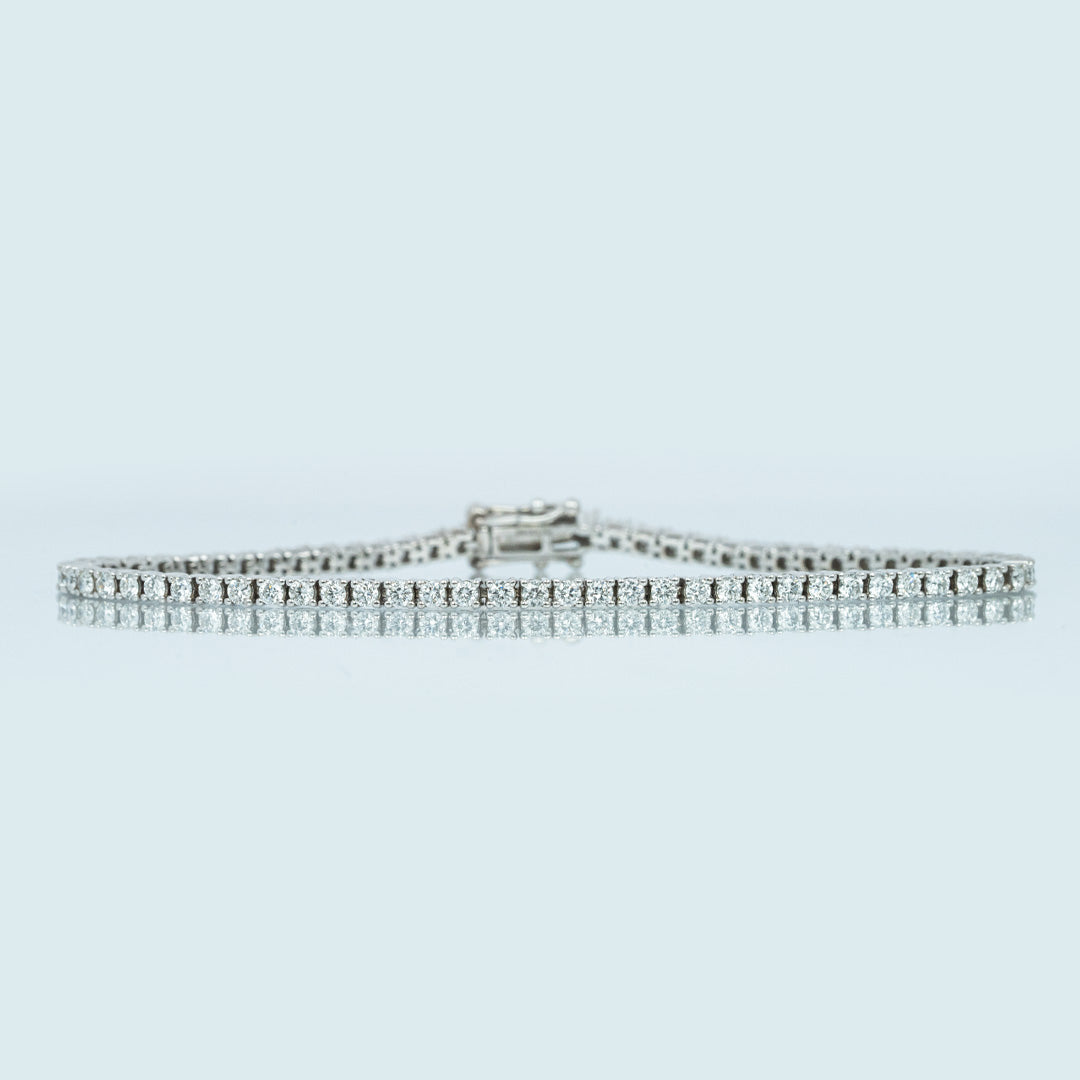 9 carat white gold 2 carat diamond tennis bracelet