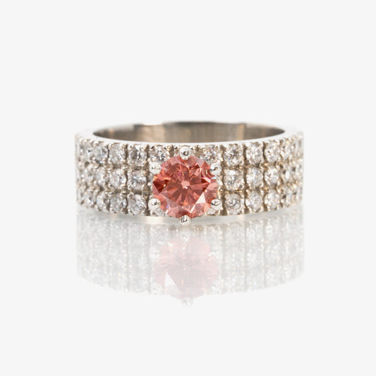 platinum pink and white diamond dress ring
